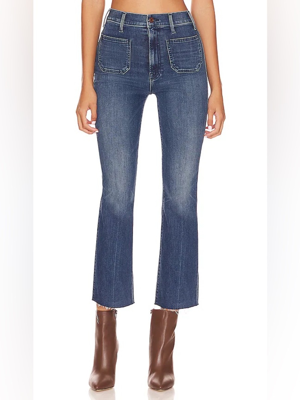 MOTHER The Hustler Patch Pocket Ankle Fray in Out For The Evening Size 27